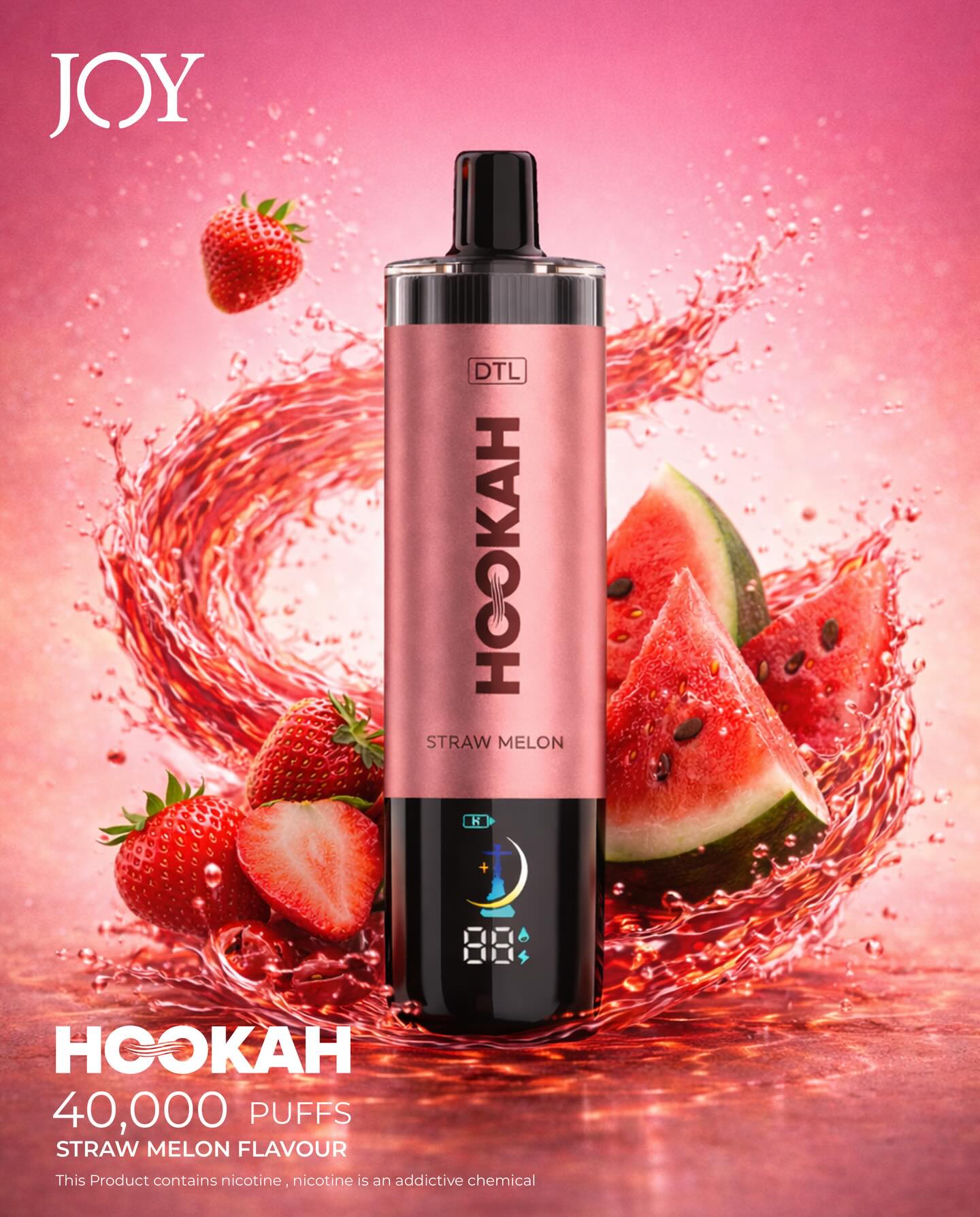 Joy Hookah 40,000 Puffs Straw Melon Flavour