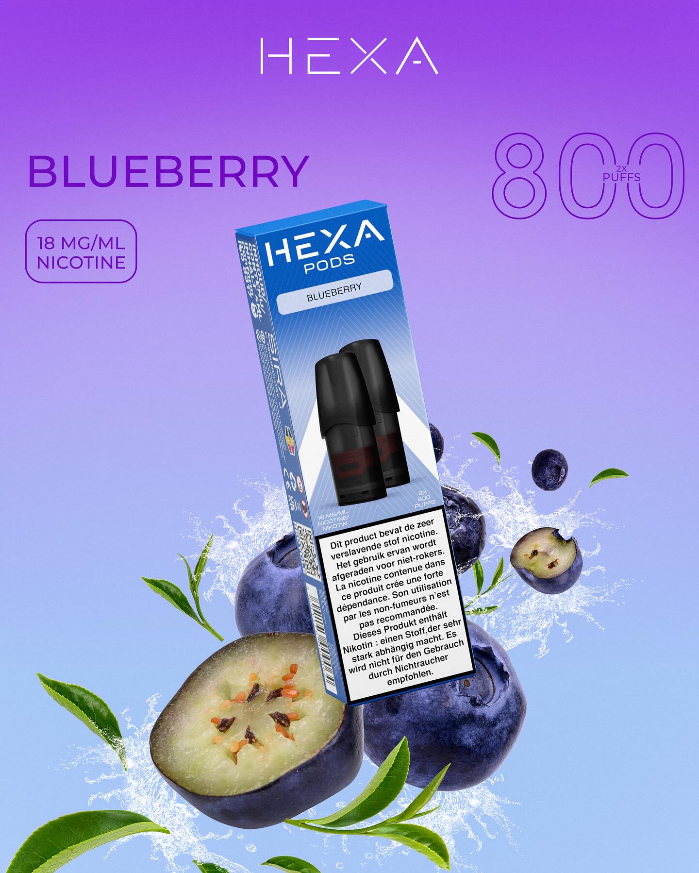 Joy Hookah Hexa Blueberry